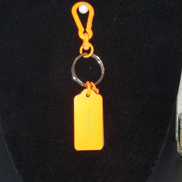 Coach Neon Orange Hangtag Bag Charm - Picture 3 of 5